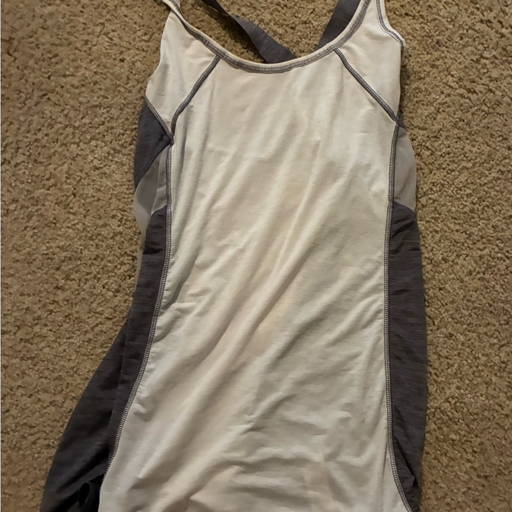 Athleta Cream and Gray Tank Top
